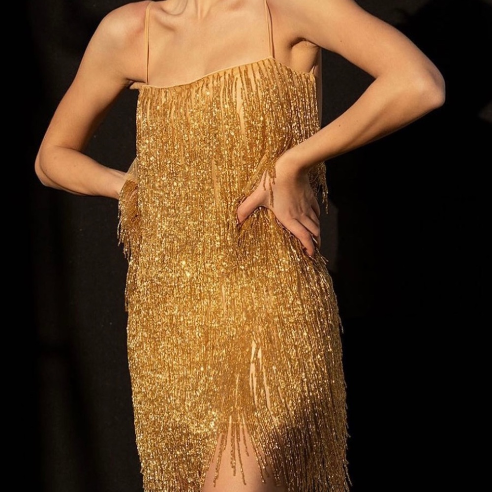 Golden Fringe Dress